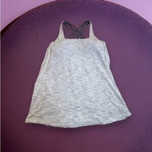 Lululemon Athletica Athletic Tank Top With Built In Sports Bra Heather Grey 10